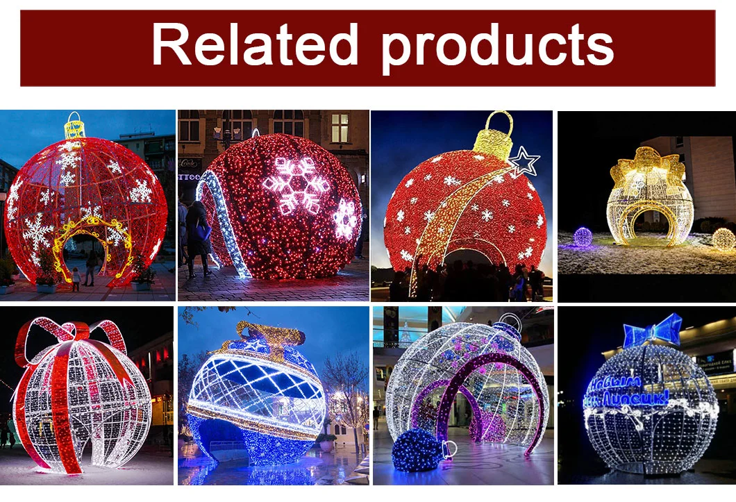 Giant Brand New Outdoor Lighting Golden LED Ball Motif Light