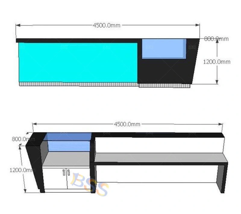 Hot Sale Artificial Stone LED Commercial Wine Bar Counter Design