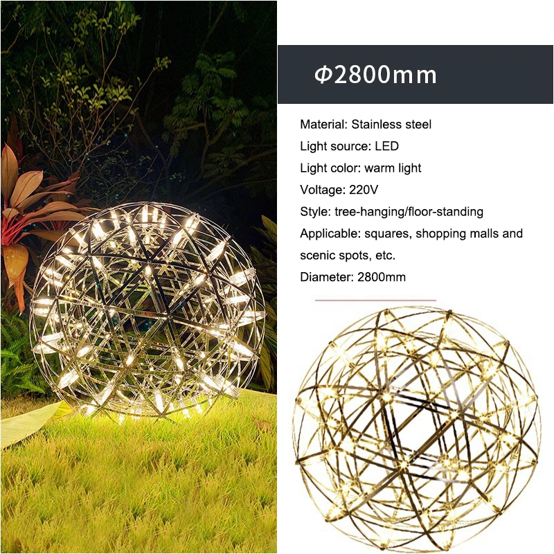 Outdoor Waterproof LED Spark Ball Light Decoration Hanging Tree Landscape Ball Garden Light