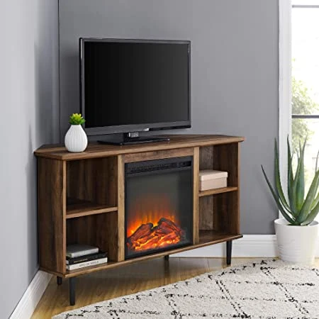 Wood Living Room Cabinet MDF Modern Style Fireplace Living Room Furniture Electronic Heater with Colorful Lamp LED Fireplac